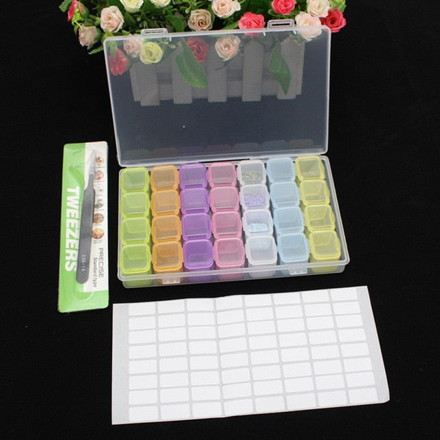5d Diamond Painting Tools Kit Transparent Plastic Storage Box Jewelry