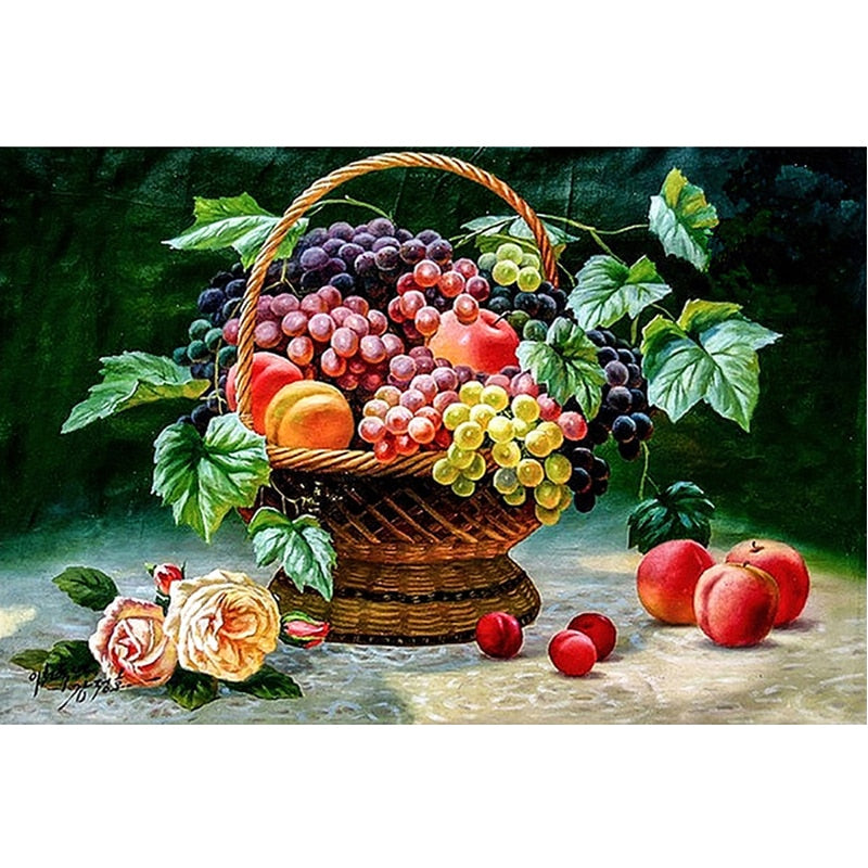 Flower Basket Fruit  5D Diamond Painting