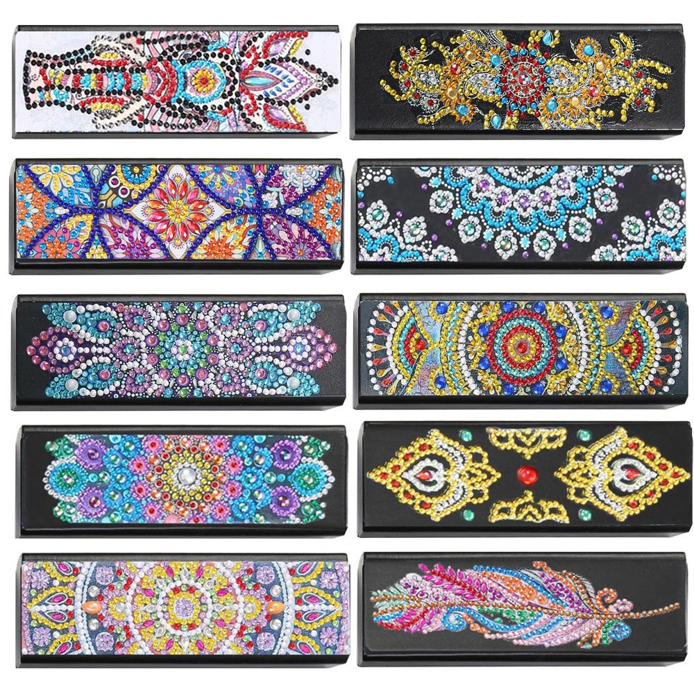 New Fine DIY Diamond Painting Sunglasses Case Portable Leather Glasses