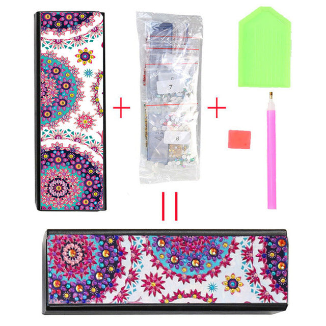 New Fine DIY Diamond Painting Sunglasses Case Portable Leather Glasses
