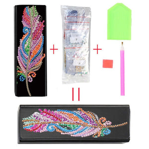 New Fine DIY Diamond Painting Sunglasses Case Portable Leather Glasses