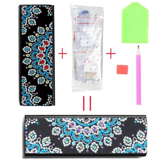 New Fine DIY Diamond Painting Sunglasses Case Portable Leather Glasses