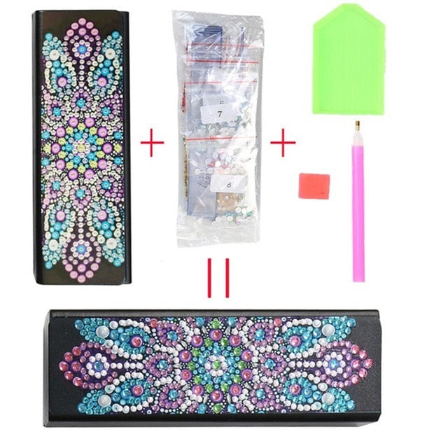 New Fine DIY Diamond Painting Sunglasses Case Portable Leather Glasses