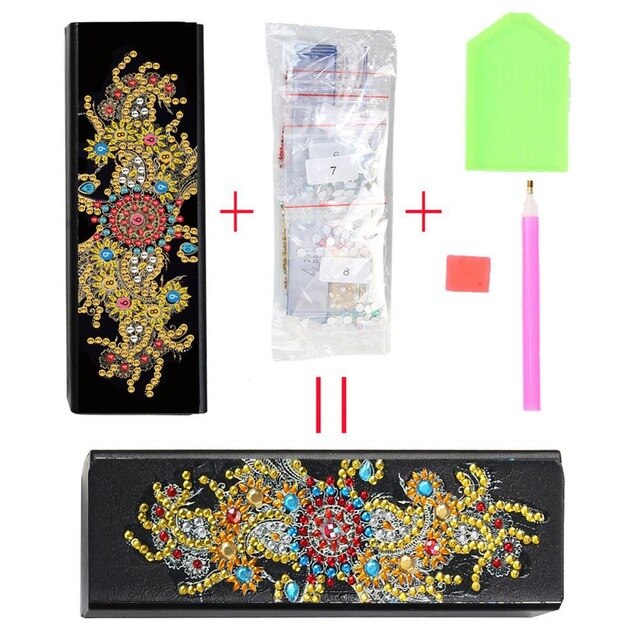 New Fine DIY Diamond Painting Sunglasses Case Portable Leather Glasses