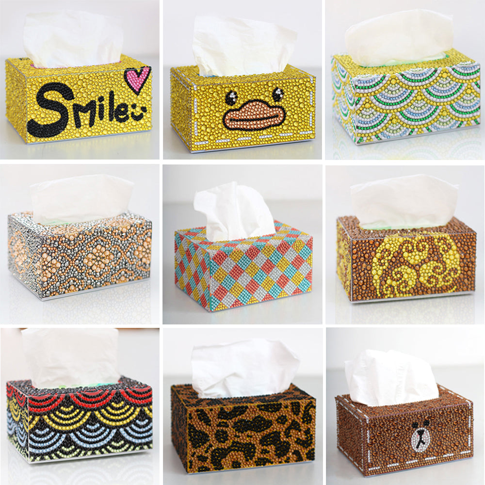 Handmade Storage Box Cartoon Tissue Box Diamond Roll