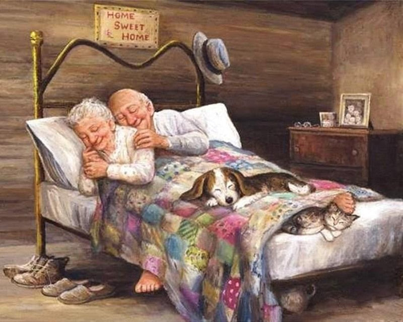 Old Couple in Love Diamond Painting