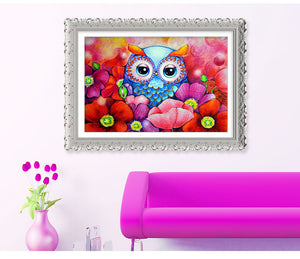 Owl Cartoon Diamond 5d Art