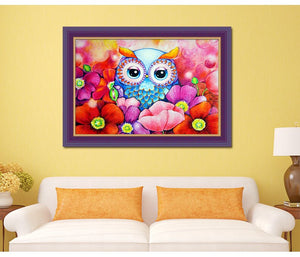 Owl Cartoon Diamond 5d Art