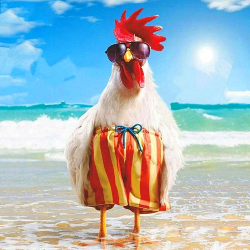 Beach holiday chicken Diamond Embroidery