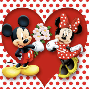 Cartoon Mouse Love Flower Diamond Painting