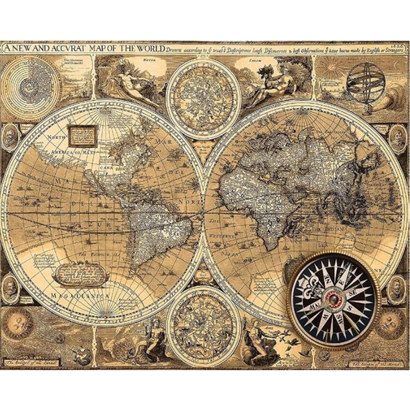 Countdown World Map Diamond Painting Kit