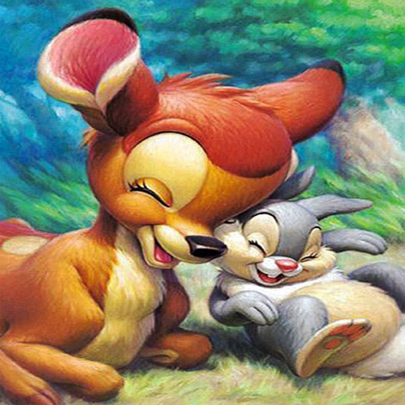 Bambi Deer and Rabbit 5D Diamond Painting