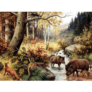 Forest Pig Deer 5D Diamond Painting kit