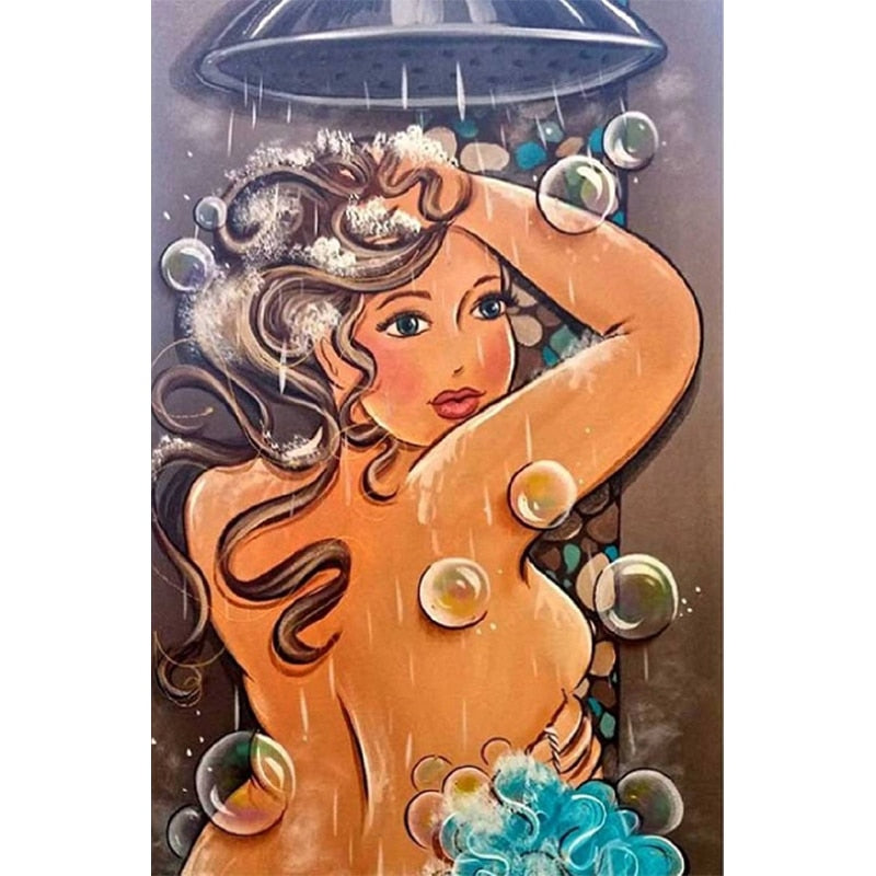 Fat Lady Life Shower Diamond Painting