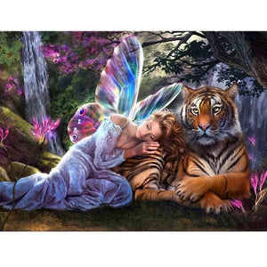 Butterfly Fairy Tiger Cross Diamond Painting