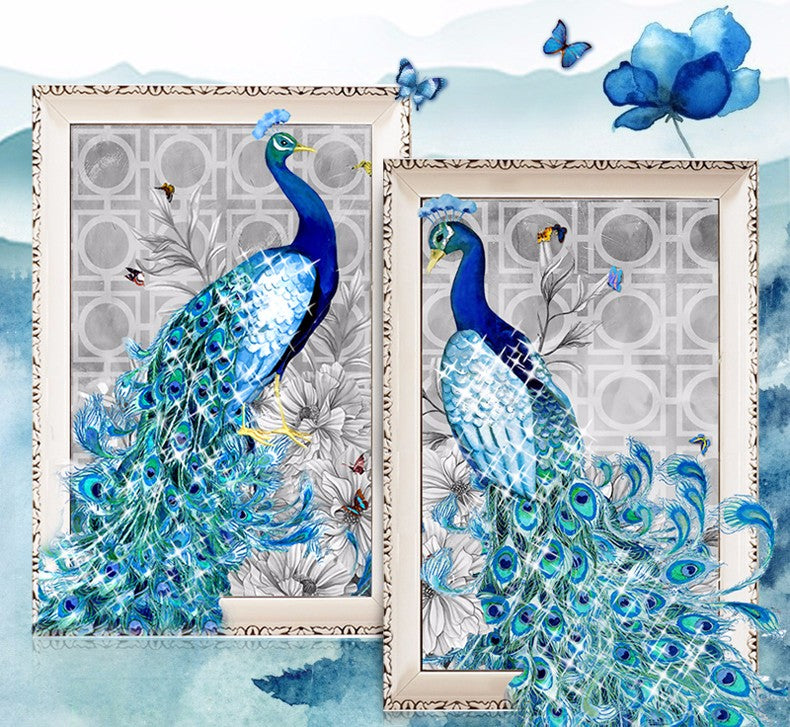 Blue Peacock 5D Painting