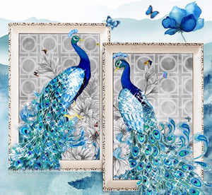 Blue Peacock 5D Painting