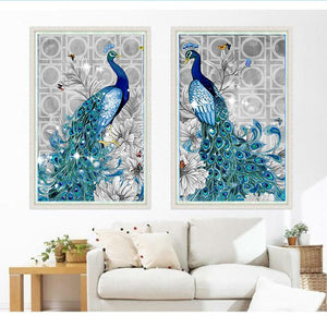 Blue Peacock 5D Painting