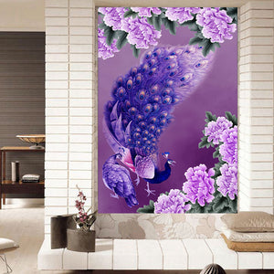 Purple Peacock Diamond Painting