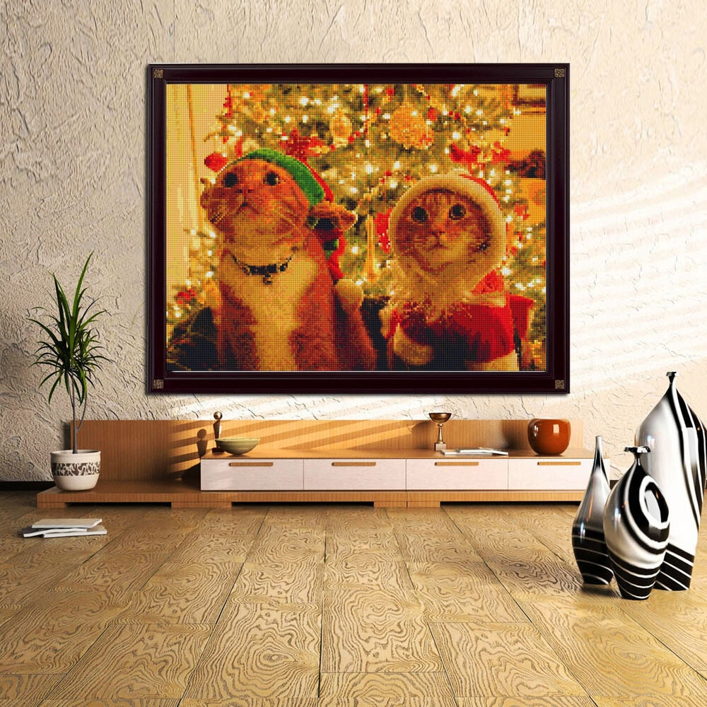 Christmas Cat Diamond Art