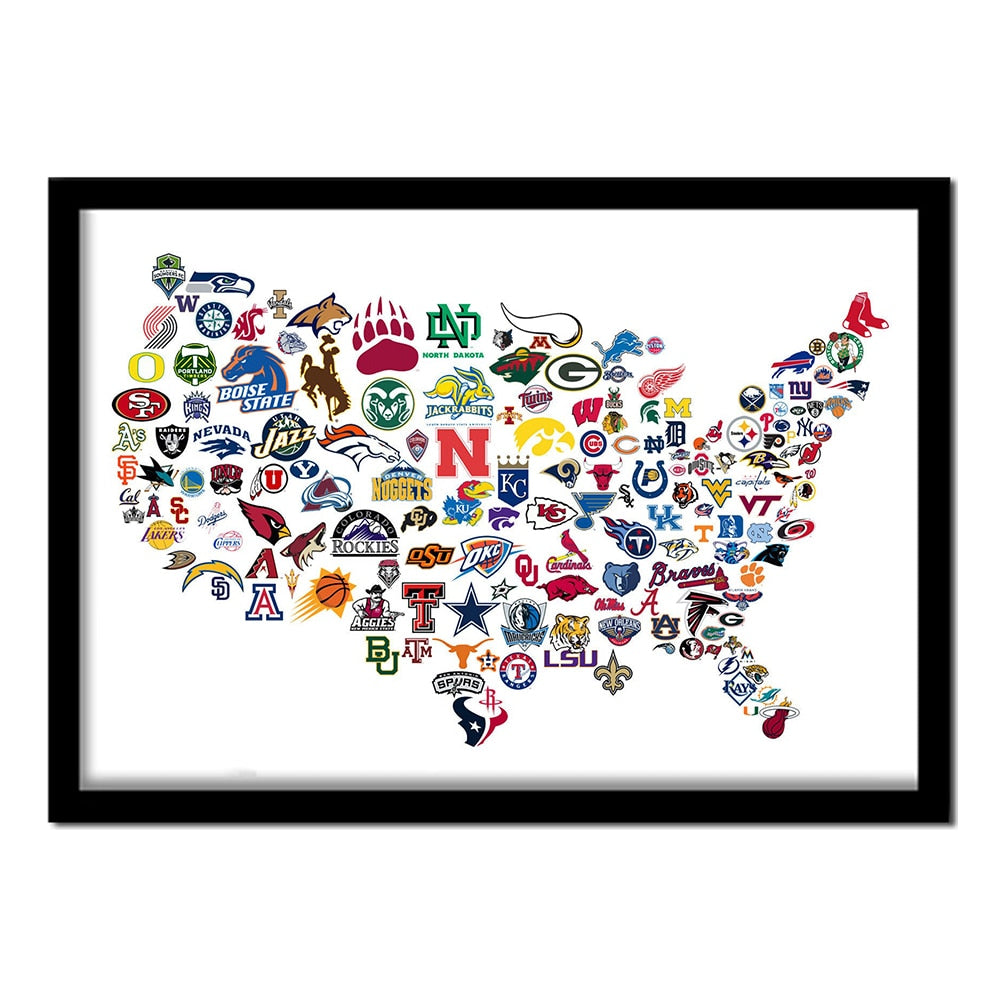 United States of Sports Map 5D Diamond Painting