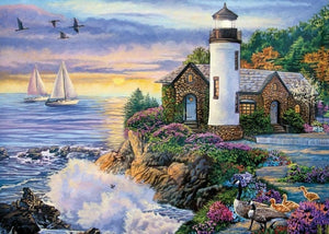 Seascape Rainbow Lighthouse Diamond Painting