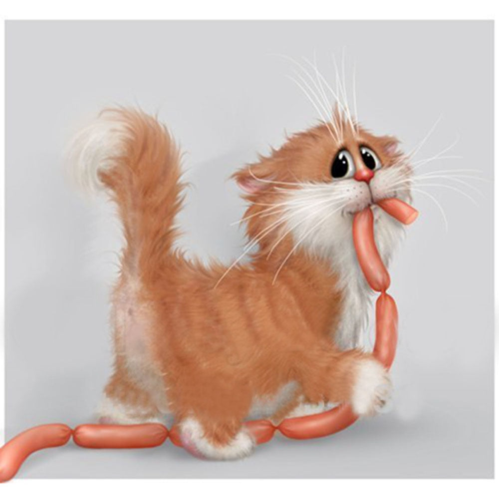 Sausage cat Diamond Embroidery