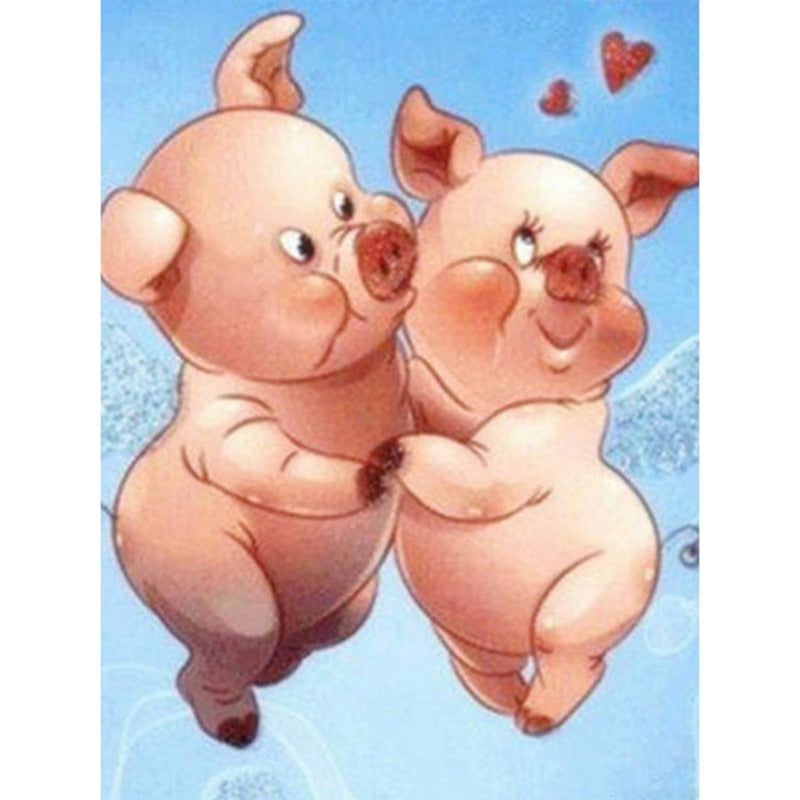 Love Pig Diamond Painting