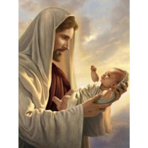 Jesus Holds Baby Diamond Painting Kit