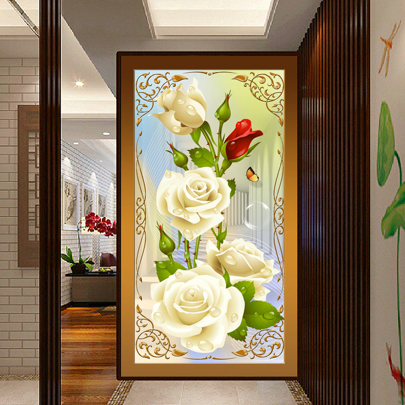 White Roses 5D Painting