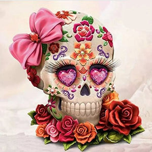 Skull Paint With Diamonds Art