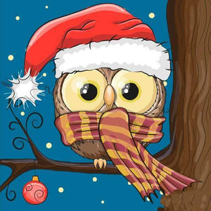 Christmas Owl Bird Diamond Painting Kit