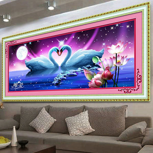 Swan Lake Bedroom 5D Painting