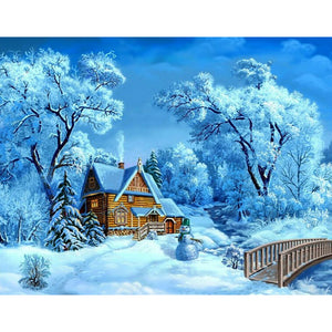 Snow Winter Cabin Diamond Painting