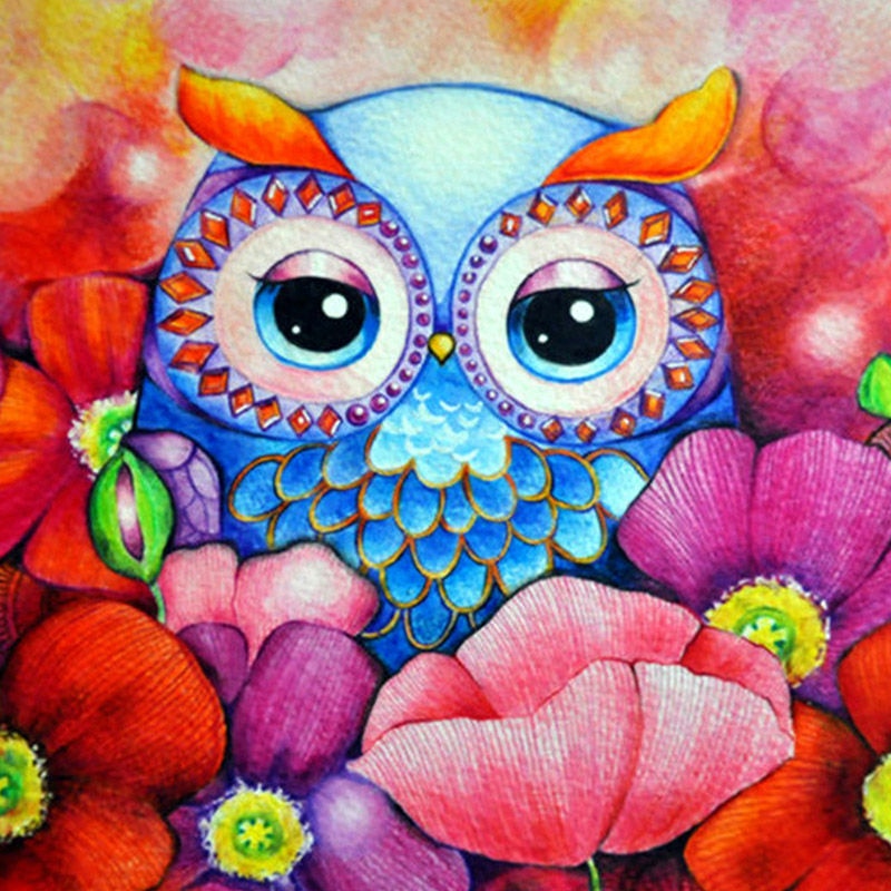 Owl Cartoon Diamond 5d Art